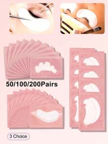 50-200 pares de injerto de parche de extensión de pestañas, 50 pares de injerto de parche de gel de almohadilla de pestañas, almohadillas de extensión de pestañas, extensiones de pestañas debajo de pegatinas oculares, almohadillas oculares sin pelusa, herramientas de extensión de pestañas, para extensiones de pestañas, aislamiento de protección de extensión de pestañas - Rosa - Ver 2