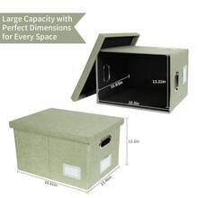 Portable File Organizer Box With Lid, Office Document Storage With Multi-Label Slots, Fits Letter/Legal Size Files, Lightweight And Stackable (Light Green),HangingFiles,LightGreen - LightGreen - View 3
