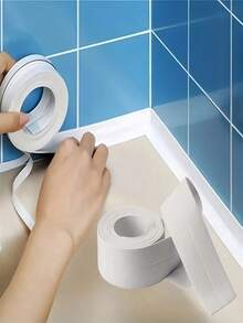 1 rollo de cinta selladora impermeable, cinta de calafateo, adecuada para juntas y esquinas de cocina/baño/azulejos y decoración de paredes, pegatinas de decoración de habitaciones, pegatinas personalizadas - Multicolor - Ver 2