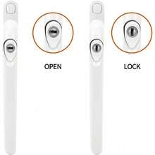 2 UPVC Window Handles - White Espag Handle, Shaft Length 43mm, Including Key, Universal Indoor And Outdoor UPVC Window - White - View 4