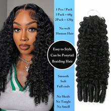 MENALUE Mother's Day Gift Raw Burmese Curly Human Hair Crochet 22 Inch 120g Knotless Pre-Separated Crochet 3c4a Water Curly Jerry Curly Hair Lightweight Reusable Virgin Hair Extensions For Women , Like Wedding,Makeup,Lashes, Dates, And Theme Parties And So On Pelucas De Cabello Humano Human Hair Wigs Glueless Human Hair Wig For Natural Hair Colors Of Women ,Peluca De Cabello Humano,Human Hair,Wigs Human Hair,Wig,Christmas,Stocking Stuffers,Christmas Gifts,Hair, Maquillaje,Christmas Decrotions Gifts,Hair Stuff,Hair Accerssories,Suitable For Parties, Daily Use, Schools, Birthday Banquets And Other Occasions.Body Wave Yaki Straight Ocean Wavehuman Hair Wig Kpop Demon Hunters 9am Hair Store Human Hair Bob Wig Human Hair Human Hair Weft Real Hair Extensions Clip In Hair Weft Keratin Bond Hair Weft Seamless Hair Weft Christmas Hair Holiday Hair Extensions Festive Hair Pieces Christmas Glitter Hair Xmas Hair AccessoriesHuman Hair Weft - Crimson Red Bouncy Wave.Your 2026 Beauty Glow-Up Awaits. - Natural Black - 查看 8