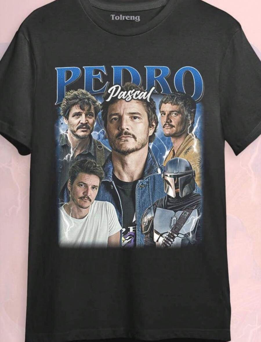 Pedro Pascal Softstyle T-Shirt_ Mandalorian, Narcos & Oberyn Martell Fan Tee.Jpg - 黑色 - 查看 1