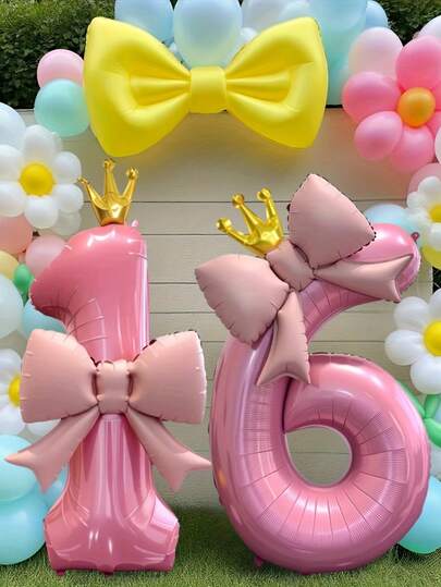 2 adet 100 cm büyük boy pembe renkli, rakam şeklinde alüminyum folyo balon, 60 cm pembe kurdele süslemeli, doğum günü partisi, açık hava etkinlikleri, yıl dönümü, festivaller, ziyafet kutlamaları, arka plan dekorasyonu, Noel, Yeni Yıl ve diğer özel günler için uygundur.