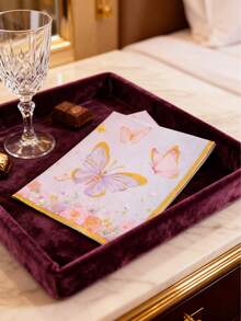 Elegant Crown And Butterfly Patterned Napkins, Perfect For Weddings, Valentine's Day, Birthdays, Garden Parties, Thanksgiving, Mother's Day, St. Patrick's Day, And More – Providing Elegant Table Decorations For Restaurants, Cafes, And Family Meals. These Delicate Decorative Napkins, Adorned With Shimmering Details, Are The Perfect Choice For Tableware And Party Favors For Princess-Themed Events And Elegant Gatherings. 20 Sheets Per Pack.