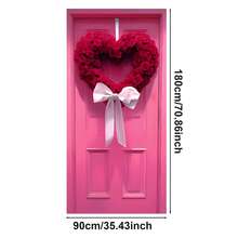 1 chiếc cờ trang trí cửa bằng polyester hình vòng hoa màu hồng chủ đề Ngày Valentine, thiết kế vòng hoa và trái tim, thích hợp cho Ngày Valentine, đám cưới, tiệc tùng, kỷ niệm, trang trí tiệc cưới, trang trí tường ngày lễ, trang trí nhà cửa và ngoài trời đa năng. - Nhiều màu - Xem 3