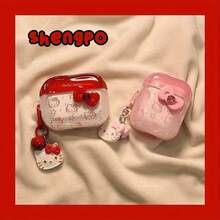 Sanrio Heltty 耳机保护套，适用于 1/2/3/4/Pro/Pro2/Pro3 无线蓝牙耳机，蝴蝶结设计，Hello Kitty 苹果耳机保护套，蓝牙耳机保护套，蝴蝶结设计保护套，Hello Kitty 蝴蝶结主题保护套，卡通主题保护套，防刮保护套。 - 彩色 - 查看 2