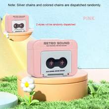 新款迷你复古录音机钥匙扣，可播放音乐录音，趣味十足，小巧便携，适合悬挂 - 藍色 - 查看 19