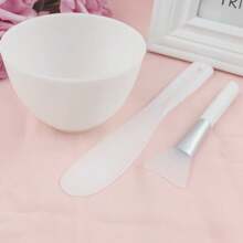 6pcs Facial Mask Silicone Mixing Bowl Set - Professional Spa Face Mask Mixing Tool (White)
