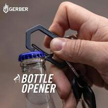 Gerber Multiherramienta y llavero, mosquetón de 3 cámaras, abridor de botellas y abridor de botellas, longitud: 6,1 cm, peso: 18 g, acero inoxidable, negro, 1075355 - Color negro. - Ver 4