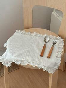 1 pieza/2 piezas/6 piezas Posavasos de encaje creativos, diseño de lunares de jacquard blanco, posavasos de decoración de nicho - Multicolor - Ver 5