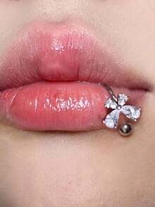 1 件时尚不锈钢 C 形穿孔唇鼻环，花卉、星星、猫形唇环首饰，适合日常佩戴 - 銀色 - 查看 10