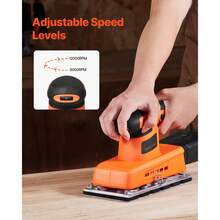 Sheet Sander, 1/2 Sheet 2.5A Electric Sander For Woodworking, Max. 12000RPM Variable Speed Sheet Finishing Sander With Sandpaper And Dust Box For Wood Polishing Sanding - 1/2 Sheet 2.5A, 12000RPM - View 3