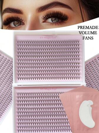 每盒660片，18D/20D，C/D卷度，0.05毫米厚度，8-15毫米/混合长度，附赠10片睫毛嫁接凝胶眼贴，方便携带，手工嫁接假睫毛，适合派对、旅行和圣诞节等场合。