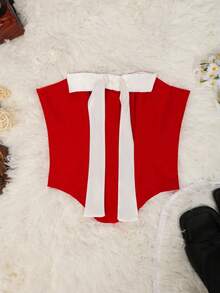 Rave Y2K Elastic Waist Spring And Summer Multi-Layering Ruffle Hem Tiered Mini Skirt - Red - View 3