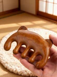 1pc Natural Sandalwood Material Massager, Women Head & Face Massage Tool For Daily Relaxation - Multicolor - View 4