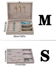 1 pieza Caja de almacenamiento de joyas, organizador de joyas de gran capacidad PU con cerradura para mujeres y niñas, forro suave para joyas de hombres, apto para anillos, colgantes, pendientes, collares, pulseras, relojes, lápiz labial, arte de uñas, perfecto para almacenar todo tipo de joyas, estilo moderno, excelentes regalos para mujeres y madres, regalos para maestros