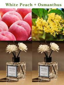 1 pièce/2 pièces Ensemble d'huiles parfumées pour la maison 50 ml, senteurs de osmanthe, jasmin, pêche blanche, thé blanc, gardénia. Longue durée et fraîcheur. Convient pour la salle de bain, le salon, la chambre à coucher (quantité aléatoire de bâtonnets parfumés/fleurs décoratives) - Divers parfums - Voir 25