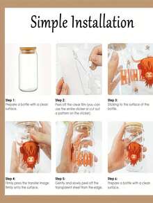 Customized Crystal Label With Photo, Support Original Image Customization And Transparent Background Customization, Applicable To Cups, Bottles And Glassware - High Quality Multi-Design DIY Handmade Crystal Stickers, Tattoos, Crystal Labels; Logos; Trademarks; Stickers; Tear Film; Lettering; Coffee; Milk; Tea Cups; Hollow; Transparent Labels; UV Transfer Labels - Multicolor - View 8