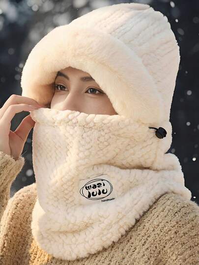 1 st höst/vinter ansiktsmask, kvinnor utomhus halsvärmare, cykling öronmuff mössa, ridbalaklava, vindtät varm huvudbonad, lämplig för dagligt bruk