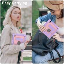 Camynra Ốp bảo vệ máy tính bảng C5 siêu bền, chống sốc chuẩn quân sự dành cho Galaxy Tab A11/A11 Plus 11 inch/A9 8.7 inch/A9 Plus, tương thích với dòng iPad A16 11th 10th 10.9 AIR5 Air 11 M2/M3 Mini6 Mini7. Quà tặng sinh nhật mùa xuân. - Hoa sen tím vàng hồng - Xem 5