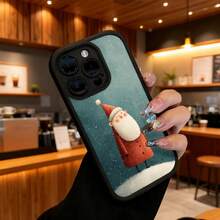 Funda de Teléfono Diseño de Santa Claus Navidad para iPhone 15 14 13 12 Pro Max y  Galaxy S24 S23 S22 S21 S20 Funda Protectora Regalo para Novio Novia Presente de Vacaciones - Negro - Ver 6