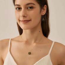 Green Natural Jade Necklace, Cat Shape Jade Pendant For Women, Jade Jewelry For Women Lucky Gifts For Girls Women (925 Sterling Silver With Gold Plated),30244830