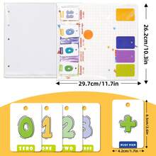 Lachilly 20以内加减法翻页图表，数字闪卡，幼儿数学闪卡，儿童早教玩具，计数学习工具，小学初中教室 - 彩色 - 查看 3