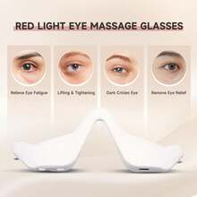 Red Light Therapy Glasses For Under Eyes Microcurrent Eye Massager With 650nm Contour Fit, Hands-Free Device To Reduce Dark Circles, Puffiness, Wrinkles & Eye Fatigue Rejuvenation Mask For Women & Men - White - View 3