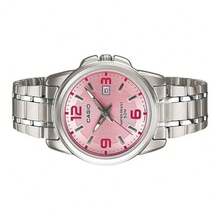 Đồng hồ Casio nữ mặt hồng, khóa gập bằng thép không gỉ, WR 50M, kiểu dáng mỏng 8,8mm, phong cách đi làm, đeo hàng ngày, thiết kế cổ điển LTP-1314D-5A - Một cỡ - Xem 5