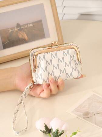 Cartera de mujer blanca retro, estilo corto, de piel sintética (PU), con cierre de cremallera, multifuncional de gran capacidad, con ranuras para monedas y tarjetas, correa de muñeca, bolso de mano, ligera y de moda, cartera de cremallera moderna para negocios, portador de tarjetas de crédito, regalo de aniversario o cumpleaños, adecuada para uso diario, cartera para mujeres de oficina blancas, billetera pequeña