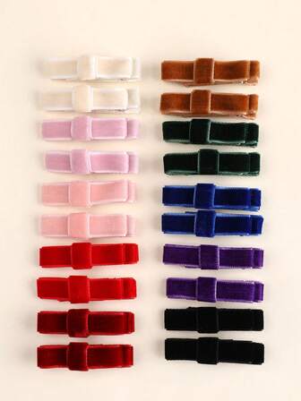20pcs Multicolor Velvet Hair Bows For Girls Premium Velvet Hair Clips Elegant Velvet Bangs Clips Fall Winter Hairpins Casual Hair Barretters Teens Hair Accessories