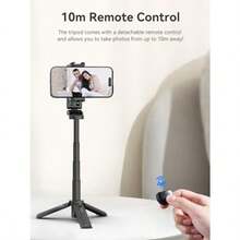 JJ02 Mini Selfie Stick Phone Tripod 3 In 1 Pocket Size Mobile Phone Grip  Stand Extendable Mini Tripod Phone Holder For   Android Smartphones - Black - View 5