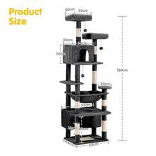 SUN YEE Cat Tree Tower Scratching Post Scratcher Condo House Bed 180cm Dark Grey - Dark Grey - View 9