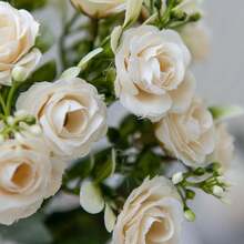 1/80 Ramo artificial de seda de hortensias, rosa de té falsa, adecuado para jarrones de boda de primavera, decoración del hogar, restaurante, dormitorio, baño, habitación, Día de la Madre, Día del Padre, fiesta de cumpleaños, jardín al aire libre - Blanco - Ver 7