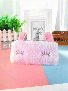 Cute Colorful Unicorn Radium Large Capacity Pencil Case Student Girl's Heart Stationery Bag Pencil Case Gift Gradient Unicorn Plush Pencil Case Girl's Small Size Cosmetic Bag Asymmetrical Color Storage Bag Wallet Pencil Case[The Unicorn's Horn Has A Random Color] - Multicolor - View 12
