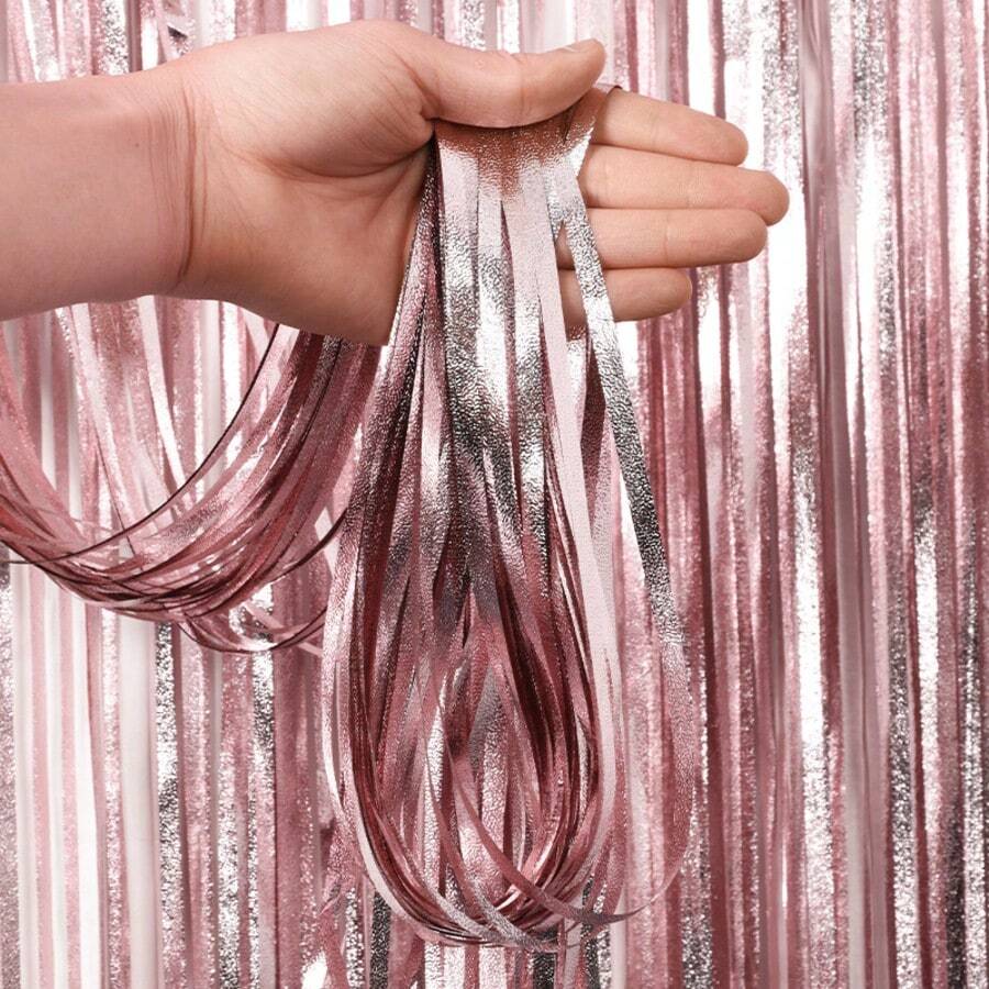 1 pièce Rideau de perles à rayures rose clair, pour la décoration de fête et de vacances - Multicolore - Voir 1
