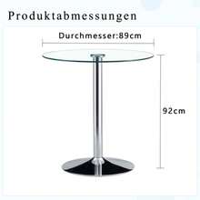 Modern Minimalist Table With Glass Beam: With A Diameter Of 89 Cm And A Height Of 92 Cm, It Is The Ideal Choice For A Light Luxury Structure. - Silver - View 5