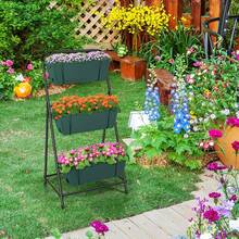 Grow More In Less Space! 3-Tier Vertical Garden Planter, Raised Bed With Drainage & Tray, Perfect For Herbs On Patio & Balcony - Green - View 6
