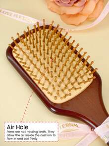 Personalized Wooden Hair Brush With Customizable Back - Add Any Text, Name, Or Message You Want | Unique "Eternal Charm" Design, Perfect For Gifting, Bridal Use, Or Daily Styling | Exclusive Custom-Made Edition Now Available - Mocha Brown - View 6