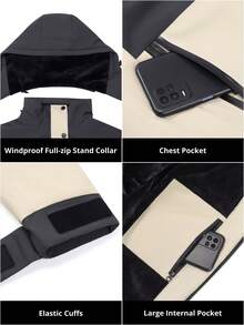 CAMEL CROWN Women's Waterproof Ski Jacket With Fleece Lining, Warm And Windproof Winter Hooded Ski Coat - Beige - View 4