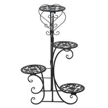 WOBENFOG 4-Tier Metal Flower Plant Stand, Indoor Outdoor Plant Shelf Display,  Flower Pot Holder Stand For Patio Garden, Living Room, Corner Balcony, Bedroom, Office - màu đen - Xem 7