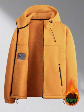 Sweat-shirt à capuche décontracté pour hommes, veste doublée thermique pour l'automne/l'hiver