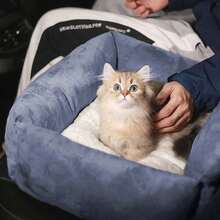 1 chiếc đệm ngồi ô tô bằng vải nhung cho chó, đệm lót vận chuyển thú cưng di động cho chó nhỏ/trung bình, phụ kiện ô tô thiết yếu cho chó, chống trầy xước và bền. - Nhiều màu - Xem 3