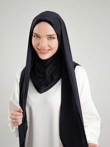 1 Khăn choàng cổ bằng vải voan mỏng mặc thường ngày cổ điển dành cho nữ, màu trơn, thoải mái, thoáng khí, khăn trùm đầu bằng vải Modal, băng đô, khăn trùm đầu hình tam giác Jersey, khăn quấn đầu đa năng, thích hợp sử dụng hàng ngày - khăn quàng cổ - Xem 4