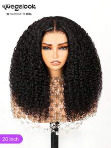 MEGALOOK Jerry Curly Wig 6x6 T-Part Lace Glueless Wig - 100% Human Hair Pre Cut Lace Closure Wig Pre Plucked & Bleached Knots Hairline With Breathable Cap Beginner Friendly Curly Wig 10-24 Inch Long Bob Wig - No Glue Needed Beginner Friendly Long-Lasting Lightweight Cap All-Day Comfort Minimal Shedding For Daily Use