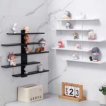 5-Tier Wall-Mounted Display Rack That Effectively Saves Space, Suitable For Dolls, Statues, Building Blocks, And Collectibles. Perfect For Showcasing Collectibles,Fun Design,Sturdy Structure, For Doll Storage Furniture, Floating Shelf - Multicolor - View 10