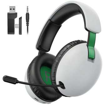  Acinaci BL500 无线游戏耳机，带麦克风，2.4GHz/蓝牙游戏耳机，带降噪麦克风 - 绿色