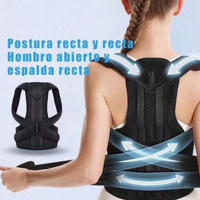 Corrector de postura unisex que brinda soporte para hombros y espalda, mejorando la postura y aliviando el dolor lumbar y de espalda. Ajusta la postura y moldea el cuerpo. Un regalo ideal para Navidad.