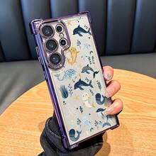 Funda de teléfono con temática oceánica adecuada para Samsung S25 ULTRA/S25/S24 Ultra/S24, S23/S23 FE/S23 Ultra/S22.Esta funda para teléfono presenta un diseño transparente impreso y protección para el marco de la lente, adecuada tanto para hombres como para mujeres, hecha de material TPU electrochapado. - Colores mixtos - Ver 7