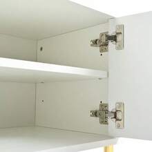 White TV Cabinet, 190 Cm Long X 38 Cm Wide X 48 Cm High, Gold Table Legs, Grooved Door Design - White - View 11